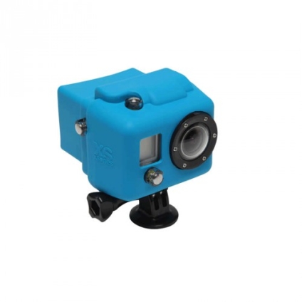 Hooded Silicon Cover For GoPro Blue