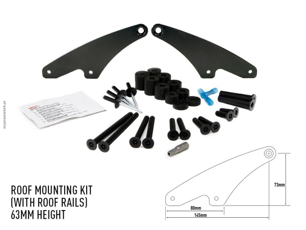 Zestaw mocowania na dach lamp LAZER Linear / T-Range - 63 mm