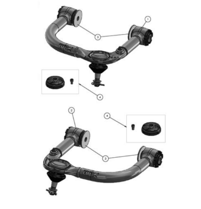 Górne wahacze (komplet - 2 szt.) UCA0003 - Toyota Hilux (2005 - 2015 - 2021 -)