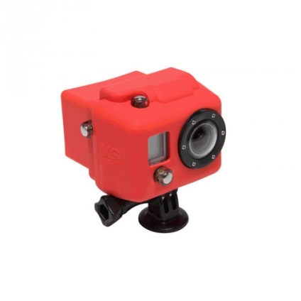 Hooded Silicon Cover For GoPro Red