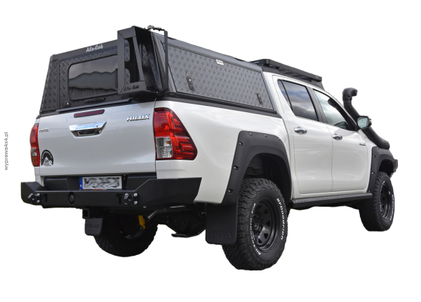 Hardtop Alu-Cab Hilux 2016+ ryflowany, czarny, wąska klapa